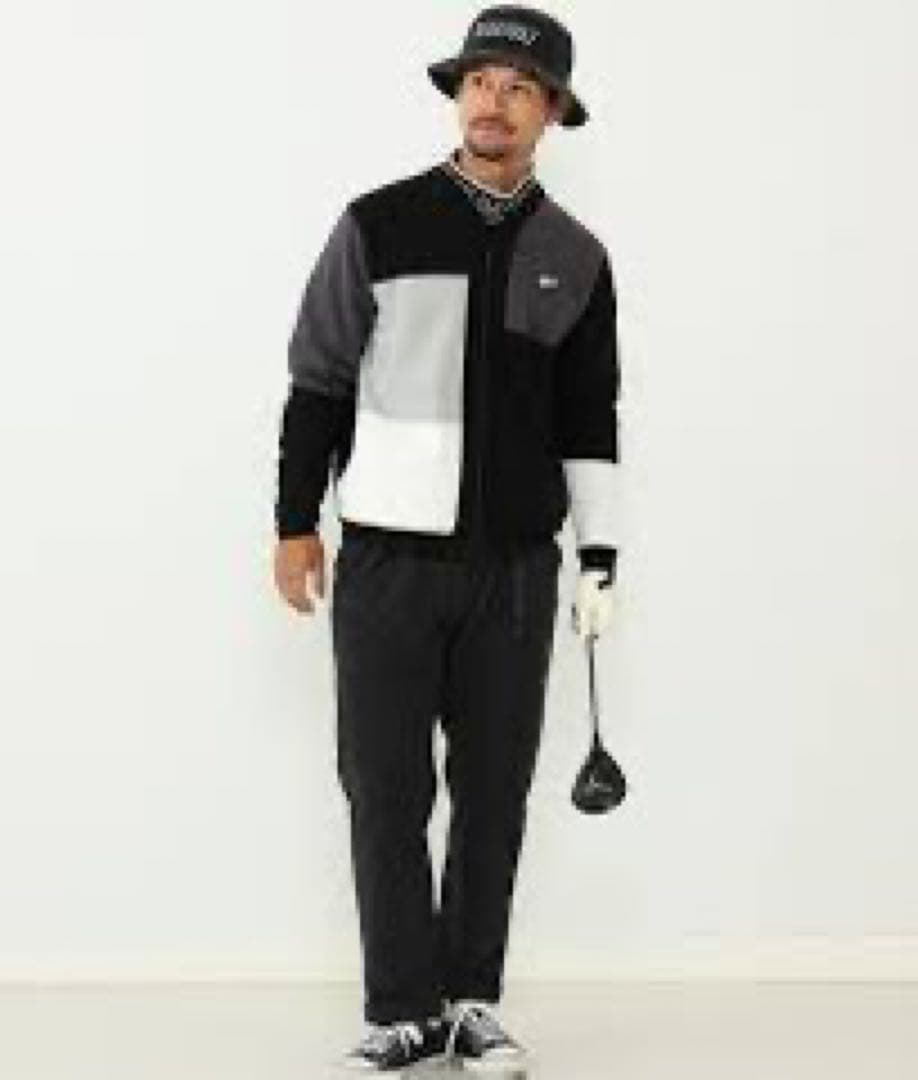 BEAMS GOLF エアシャット カラーブロック ニットカーディガン M
