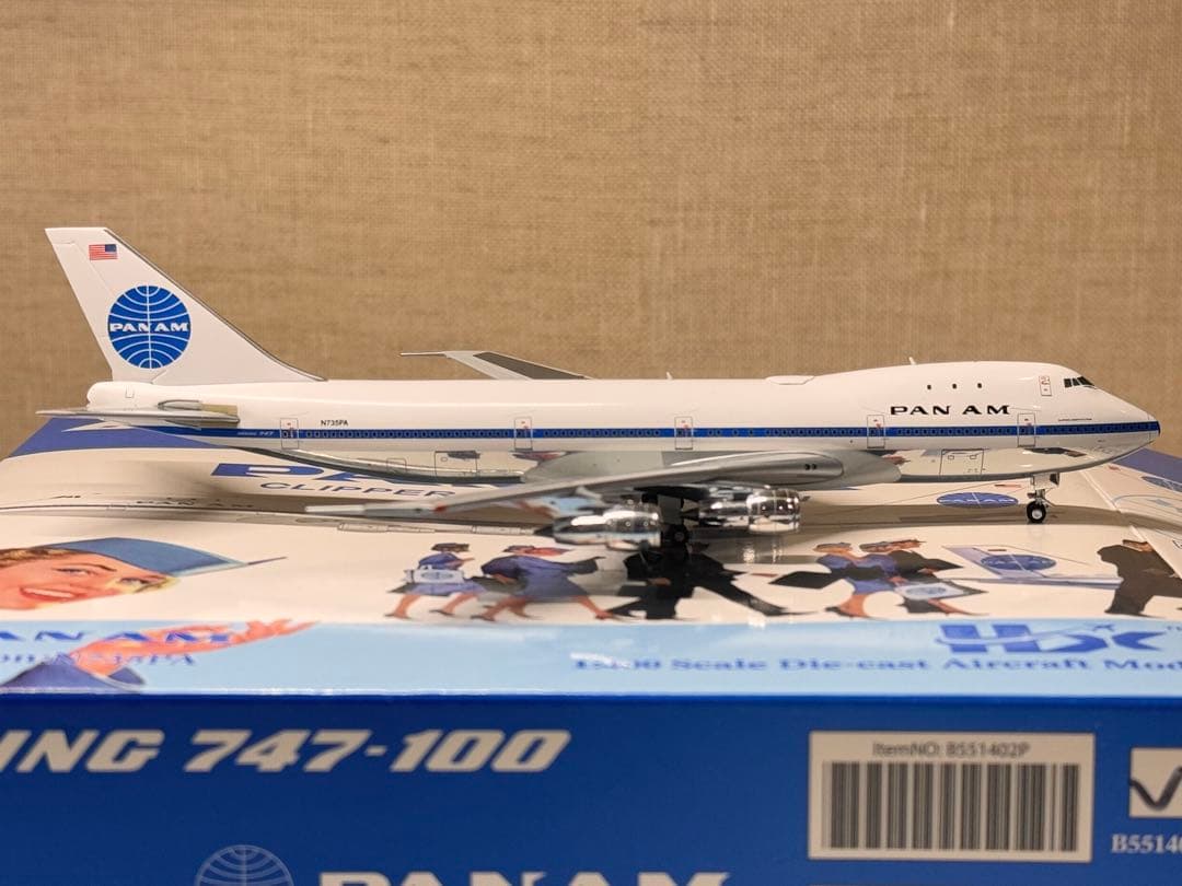 PAN AM B747-100 N735PA 初期塗装 希少 1/400 HX