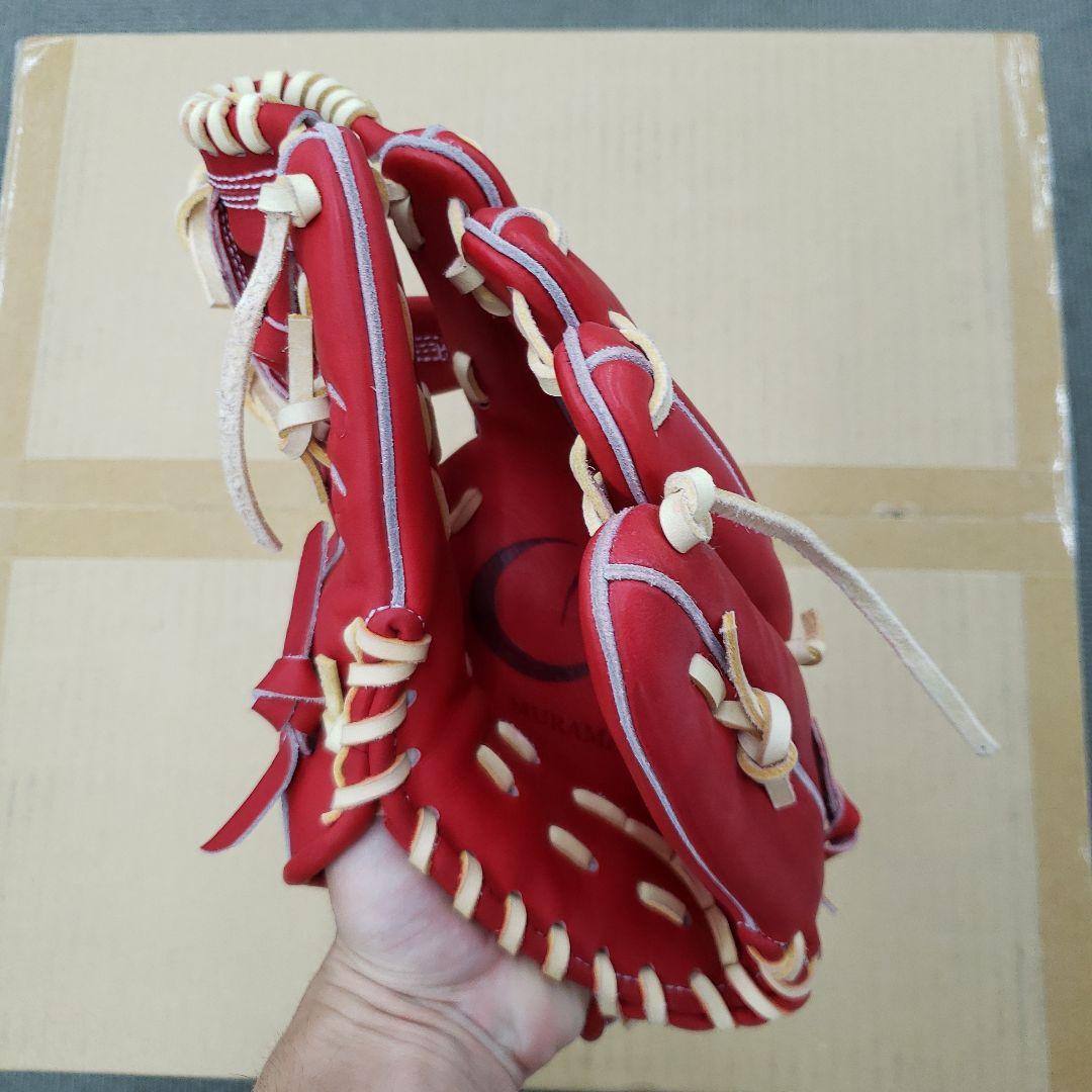 一点物 MURAMASA 型付け済み レッド 硬式グローブ 内野用