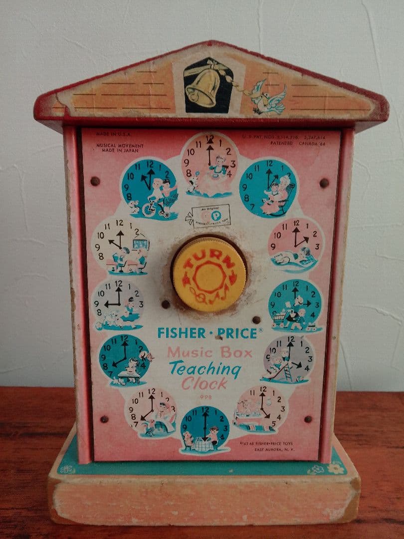アメリカ 60年代 Fisher-Price Clock 音楽ボックス