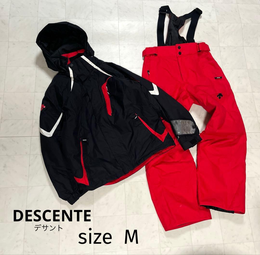 DESCENTE スキーウエア メンズ M ボードウエア ウエア上下 赤 黒