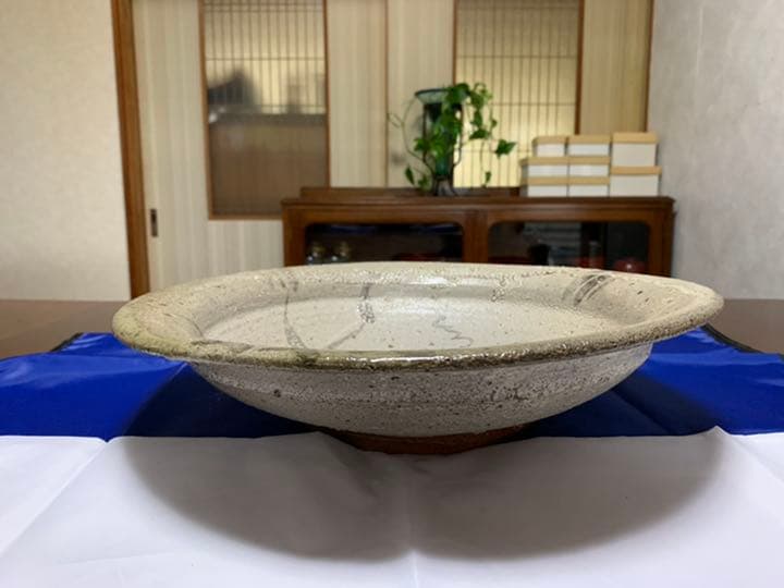 中川自然坊作　絵唐津大皿
