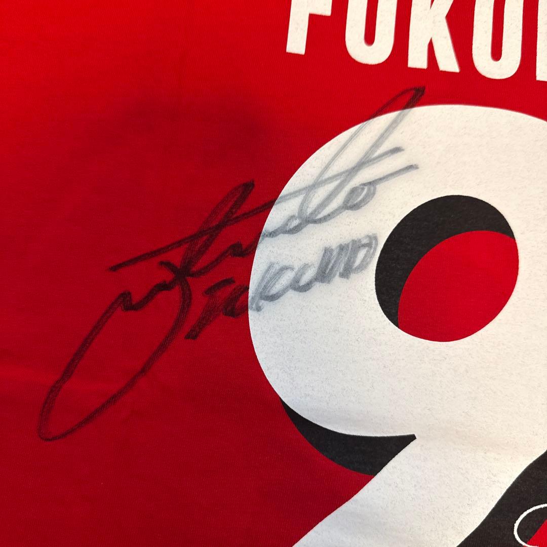 浦和レッズ　福田正博　引退記念　Tシャツ　サイン入り