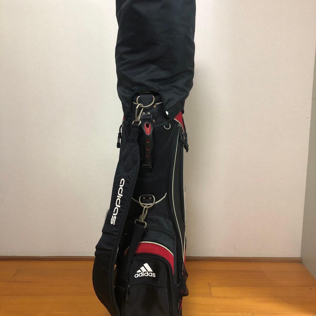 adidasアディダス キャディバッグ ブラック フード付き