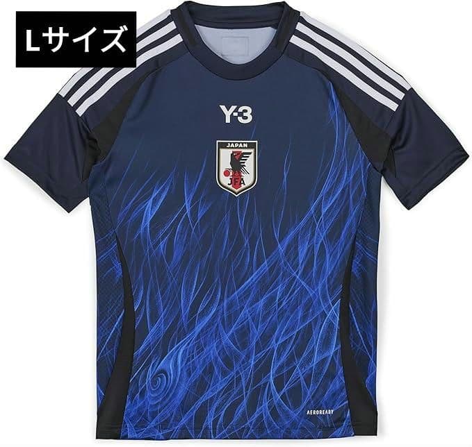 【タグ付】Y-3 サッカー日本代表 レプリカユニフォーム 炎柄 半袖 Lサイズ