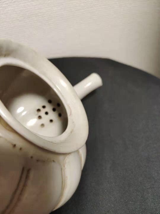 骨董品　古白磁   急須　水注   瓜型　アンティーク　コレクション　希少