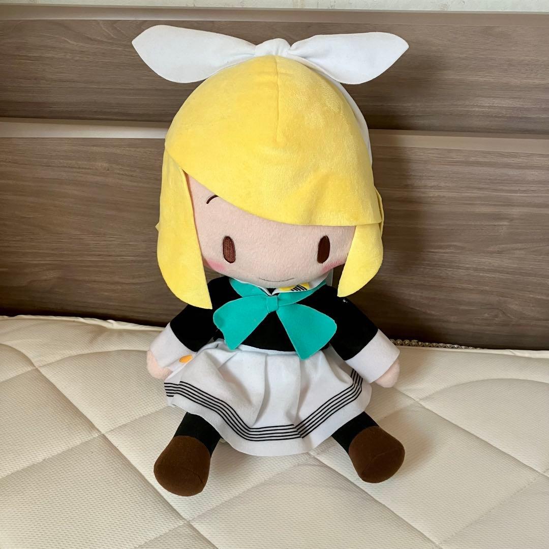 メガジャンボふわふわぬいぐるみ　鏡音リン　鏡音レン　制服　ver 2体セット