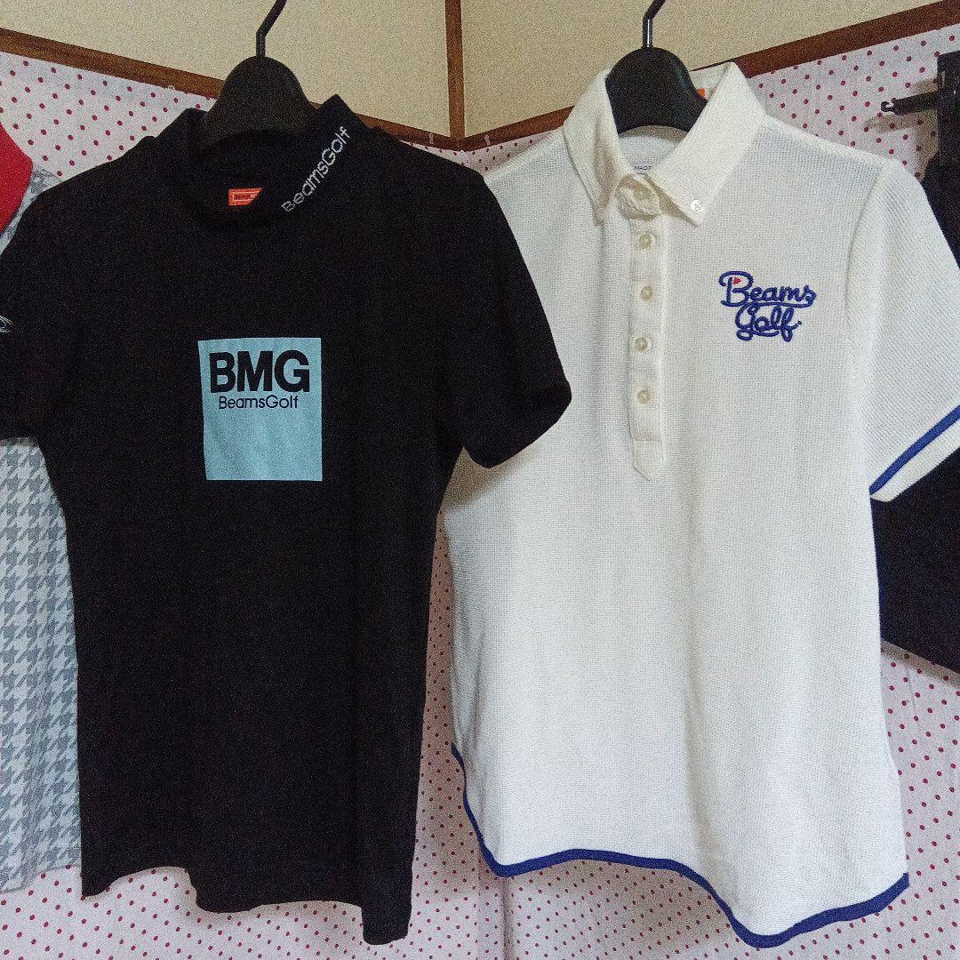 ☆BeamsGolfポロシャツ2点白М赤L★モックネックS★星柄キルトスカートМ