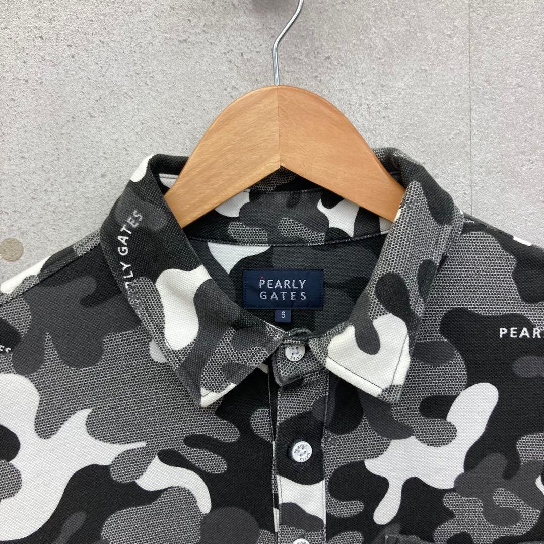 PEARLY GATES ゴルフ 長袖 ポロシャツ カモフラ 迷彩 マルチカラー