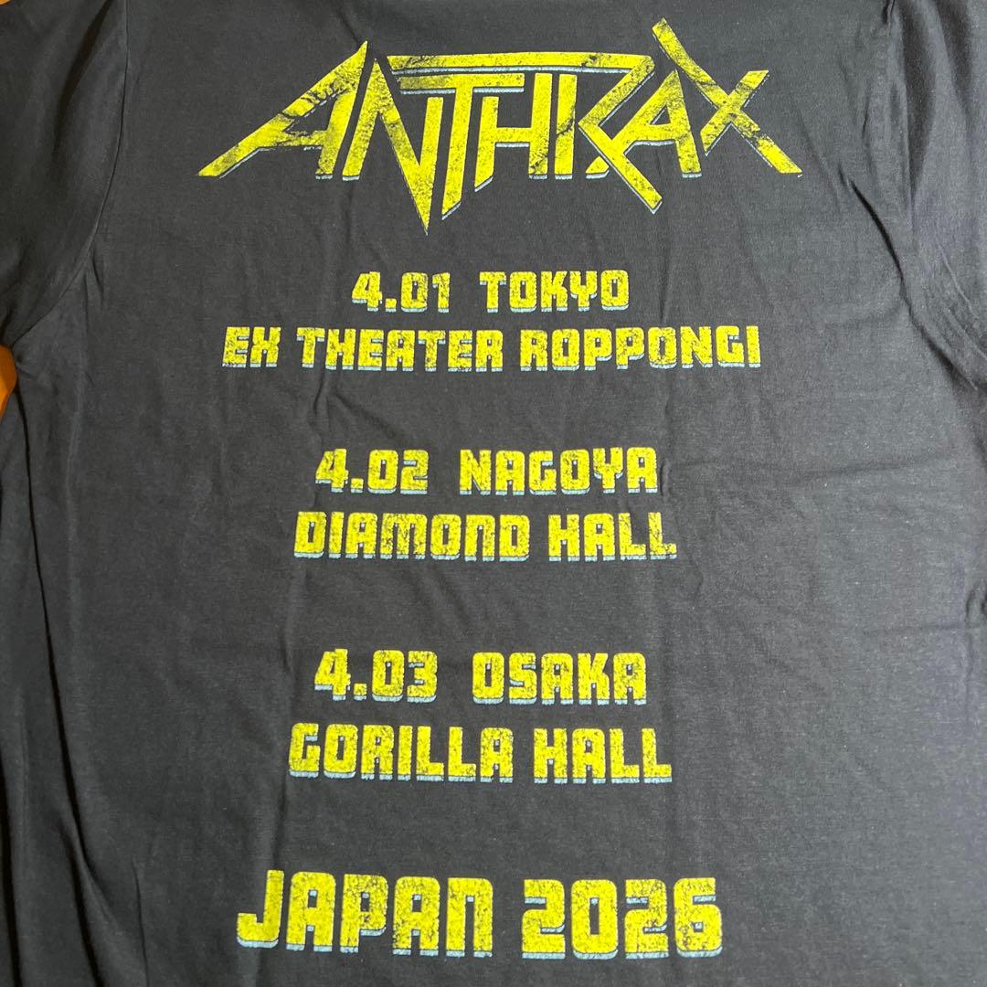 M アンスラックス ジャパンリミテッドブラックTシャツ 2026来日公演グッズ