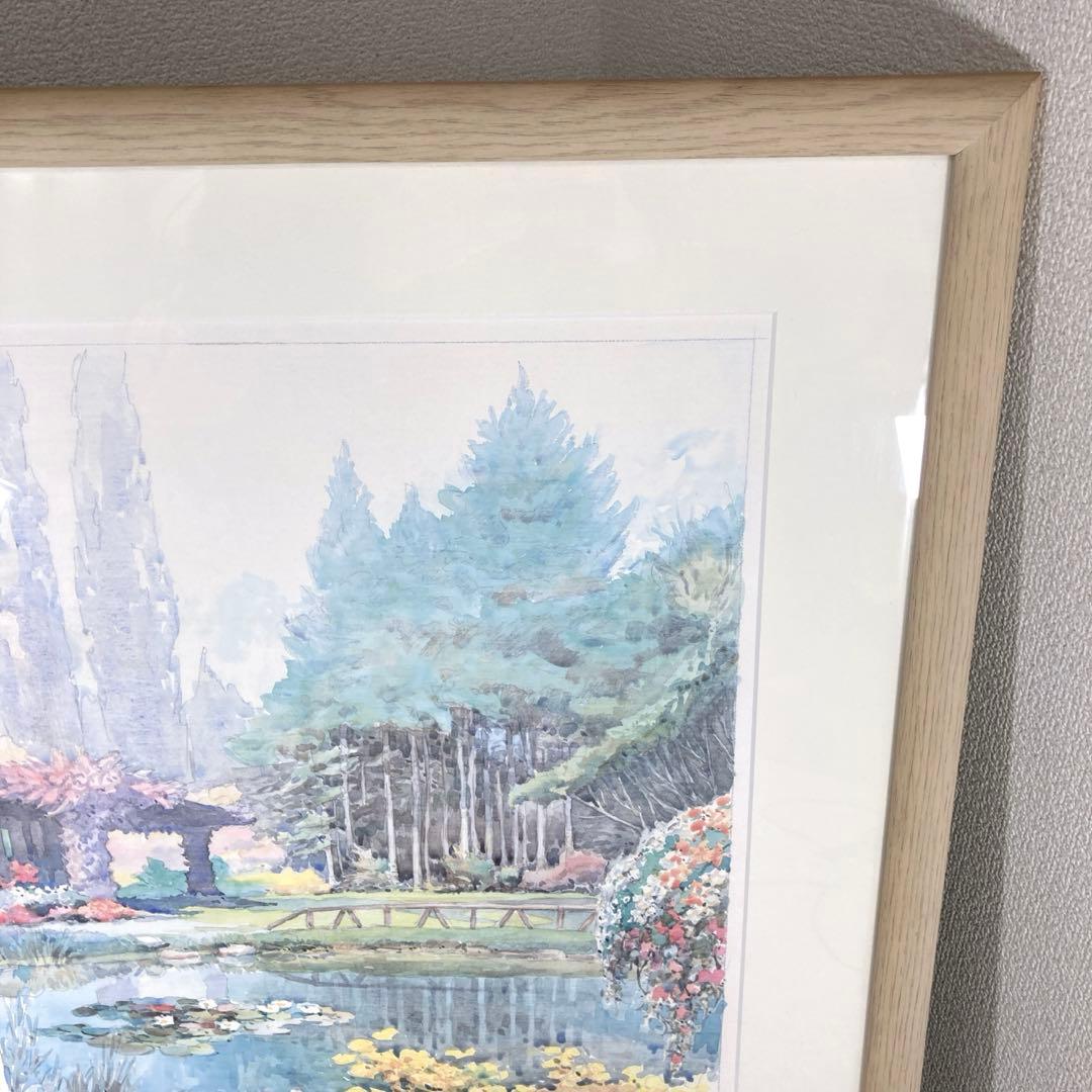 M. Marten 額装アート　公園　風景画 イタリア作家　複製作品