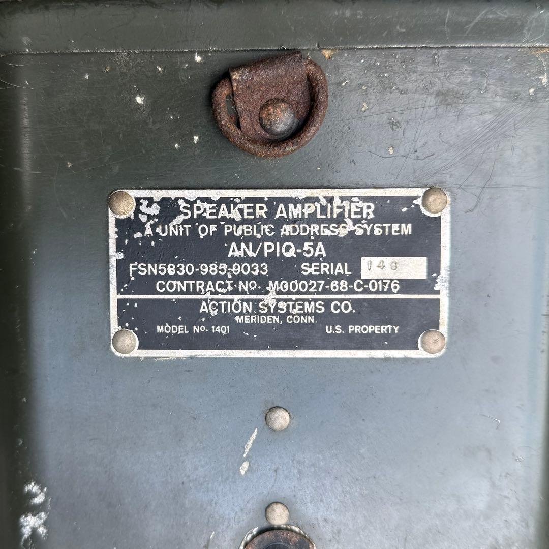 SNT1739 米軍放出品 拡声器「AN/PIQ-5A 」 動作未確認 現状品