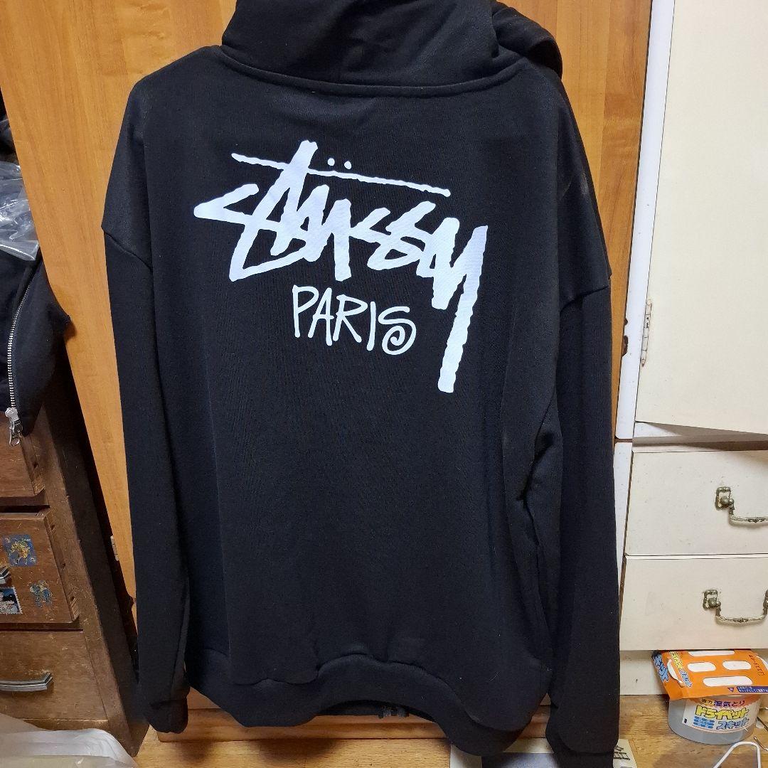 Stussy ブラック フルジップフーディXL