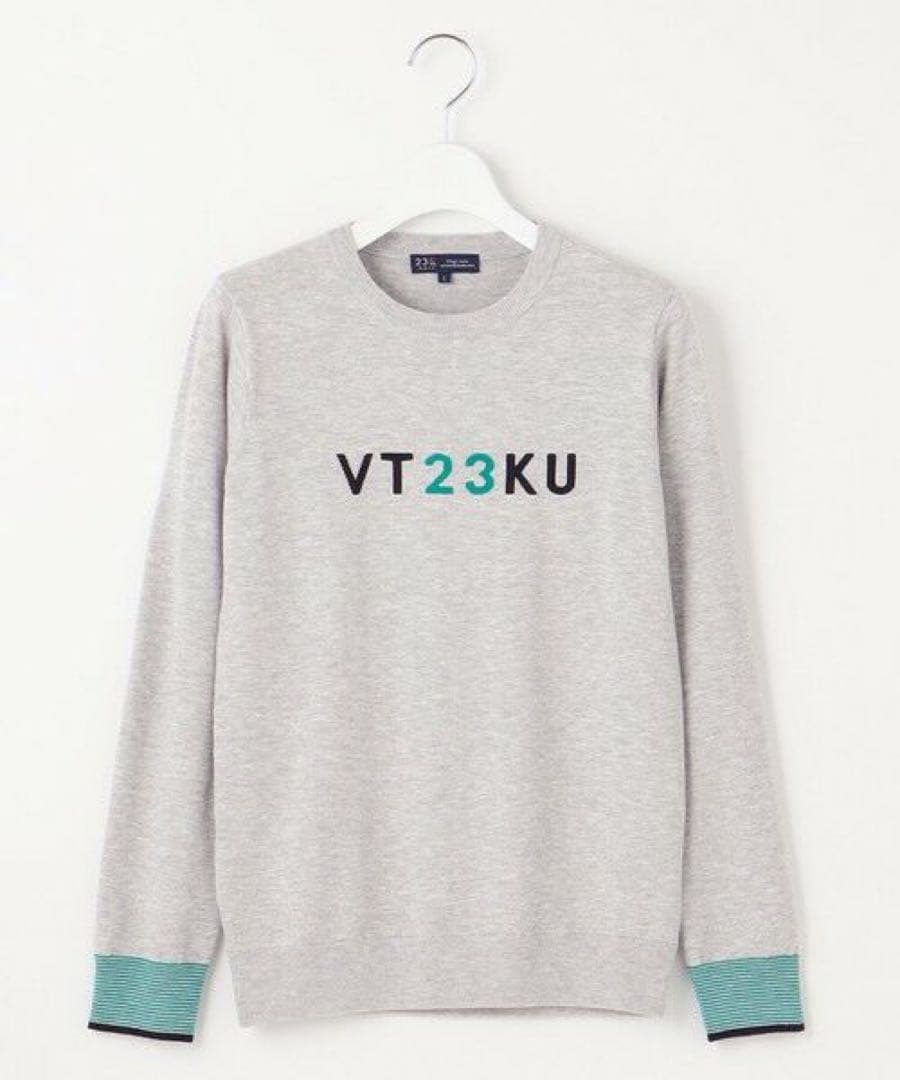 新品　23区 GOLF グレー セーター ロゴニット 着回しOK 動きやすさ◎