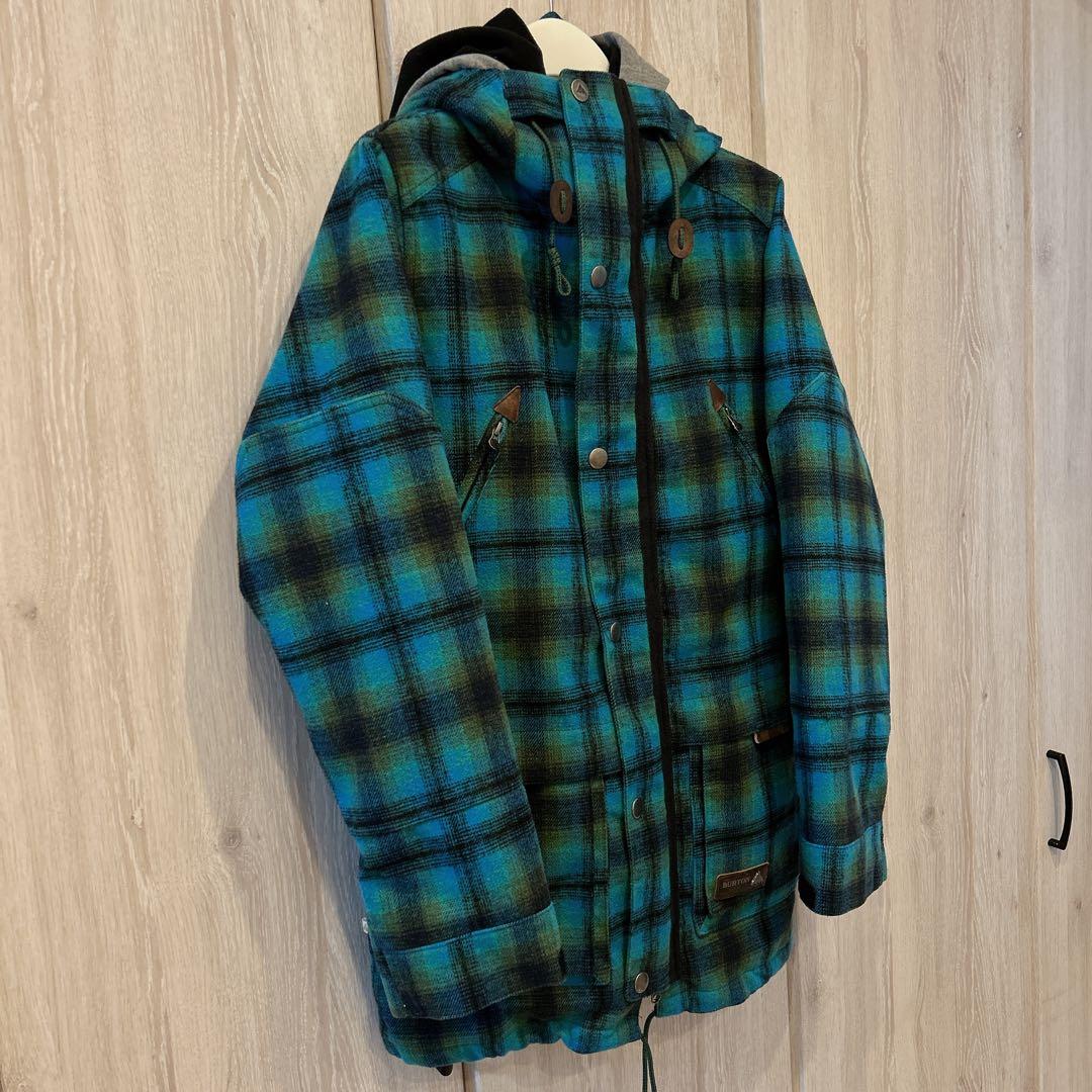 BURTON スノーボードウェア上【S】バートン　ブルーチェック　布生地