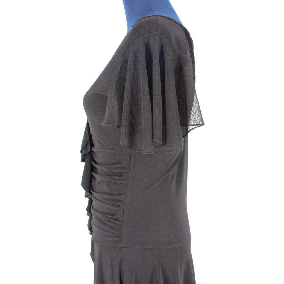 【美品 社交ダンス衣装】ワンピース ドレス leirena 黒 無地 シンプル