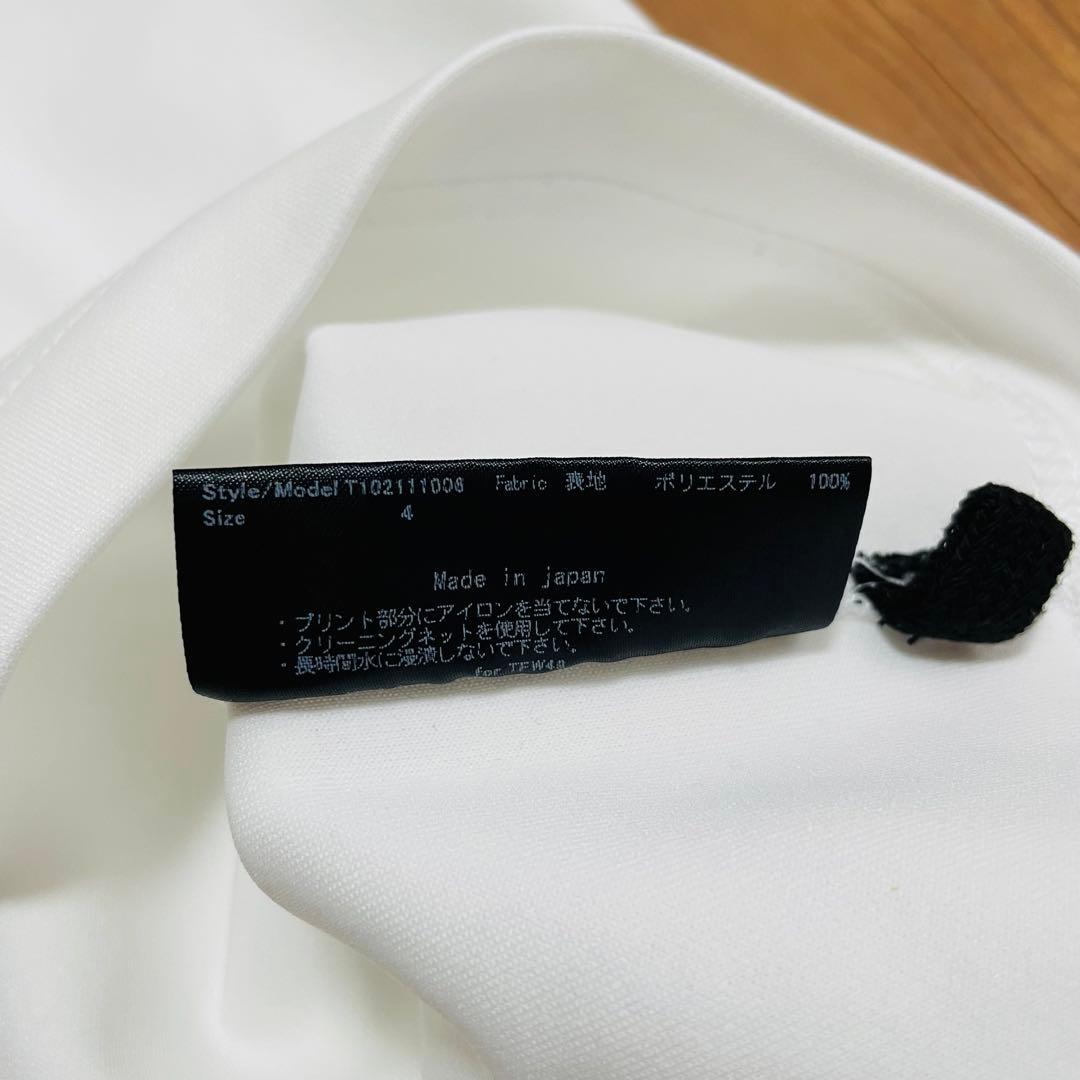 TFW49 モックネック　Tシャツ　ホワイト　4 junhashimoto