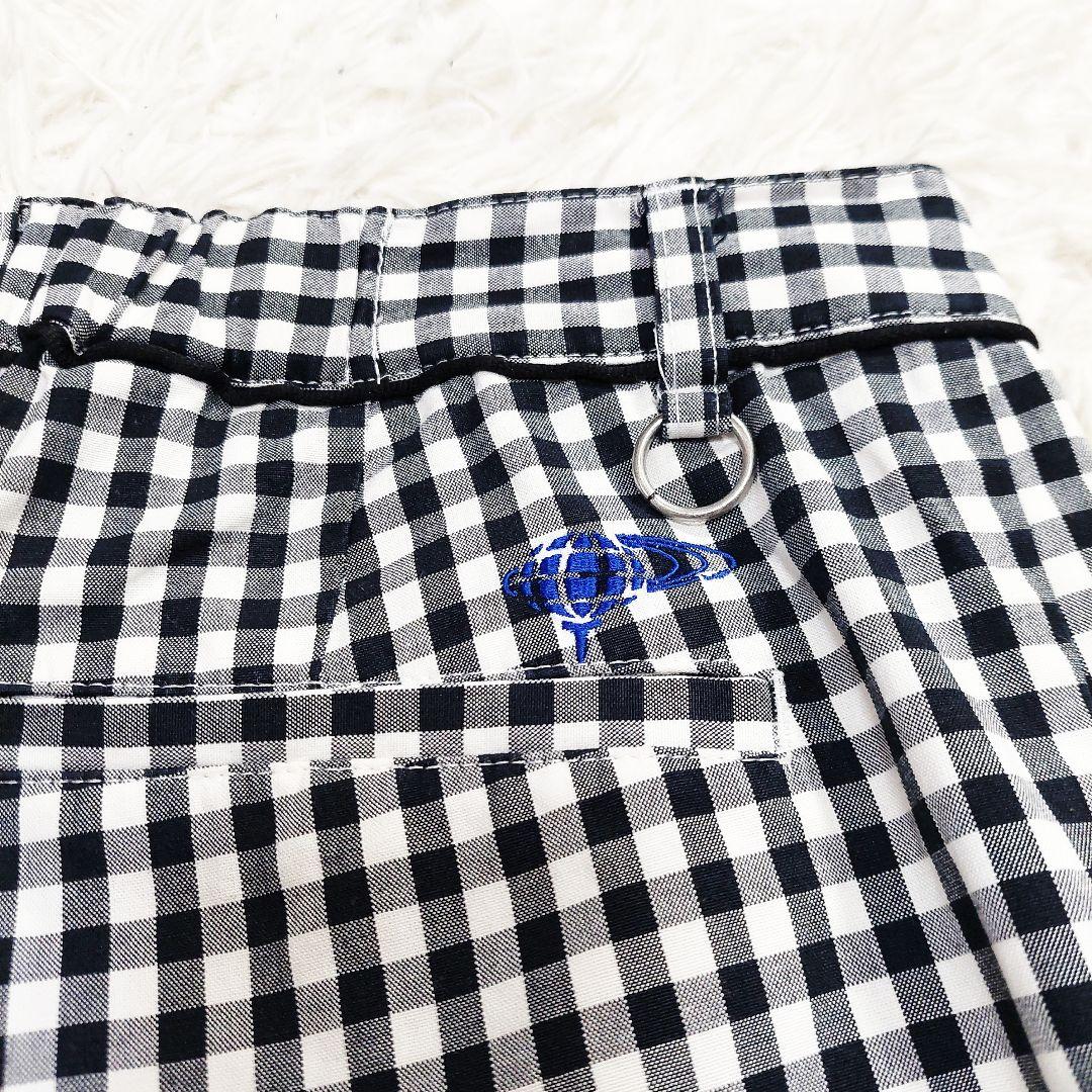 美品 BEAMS GOLF 洗える コットン ギンガムチェック ゴルフ パンツ