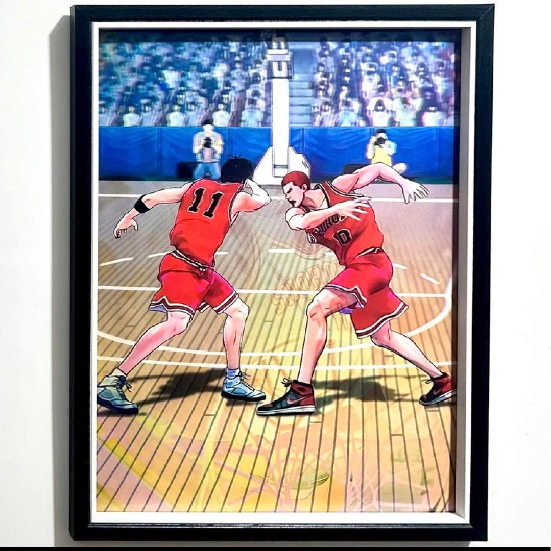 湘北高校 バスケットボールアート 10番 11番 壁掛け3D絵 1点