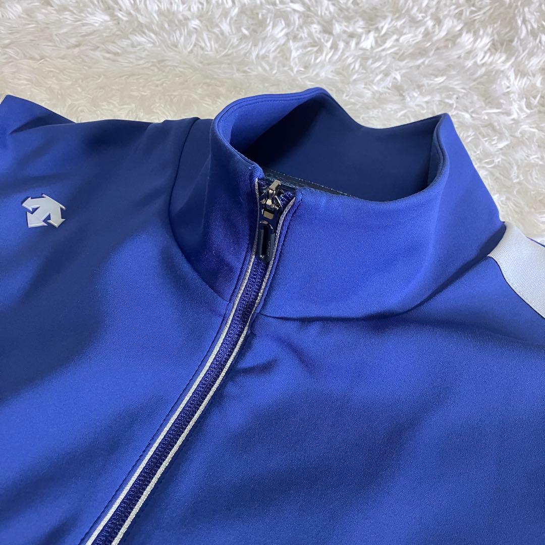 極美品 デサントゴルフ セットアップ ジャケット ポロシャツ ネイビー XL