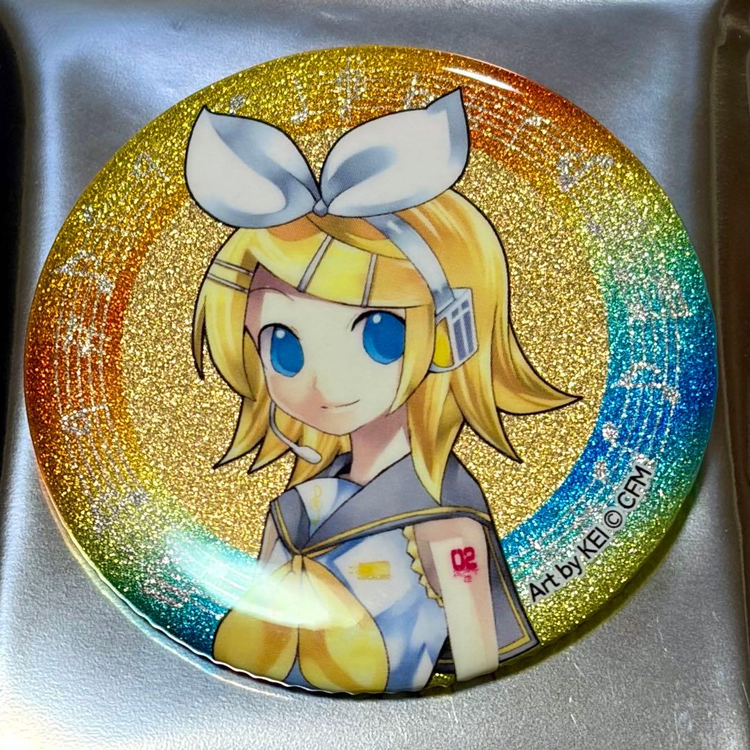 初音ミク キラキララメ入り缶バッジ 鏡音リン グリ缶 ケイカンパニー まとめ売り