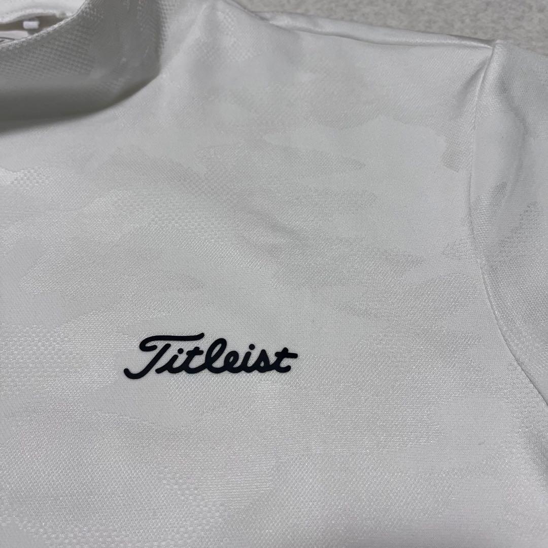 Titleist モックネック長袖ゴルフシャツ L ホワイト カモ柄