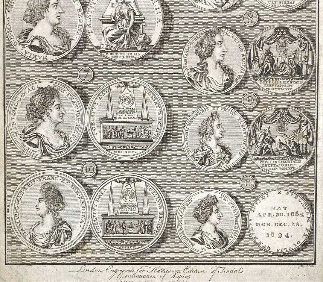 額装品　1785年頃　英国の歴史　「Queen Mary　メダル図譜」