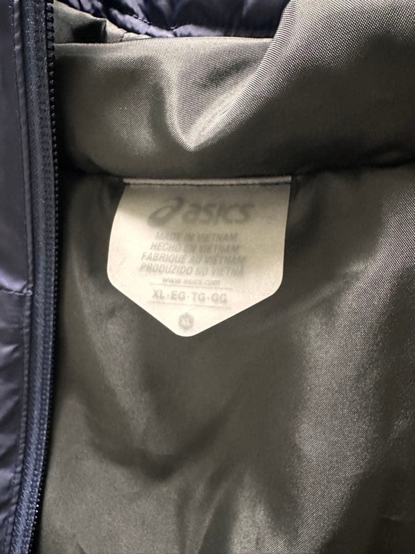 asics ベンチコート　ロングコート ネイビー XL 未使用　サッカー　野球