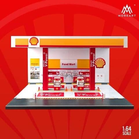 MoreArt 1/64 Shell V-Power ガソリンスタンド ジオラマ