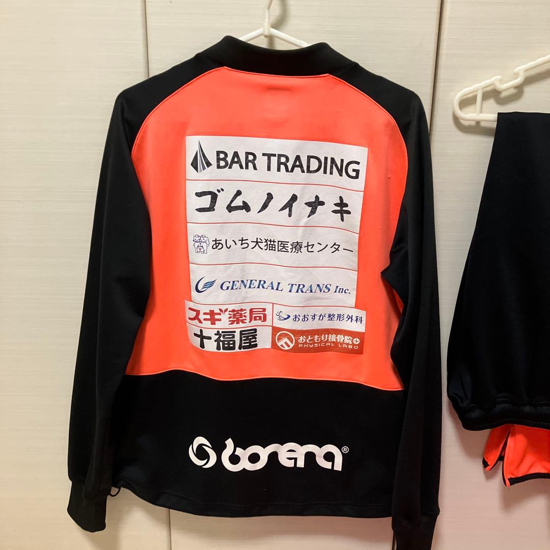 最終値下げ FC刈谷　選手支給フルスポンサージャージ上下セット 黒/オレンジ