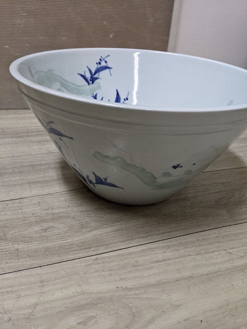 レトロ 時代物　火鉢　金魚鉢　睡蓮鉢 染付