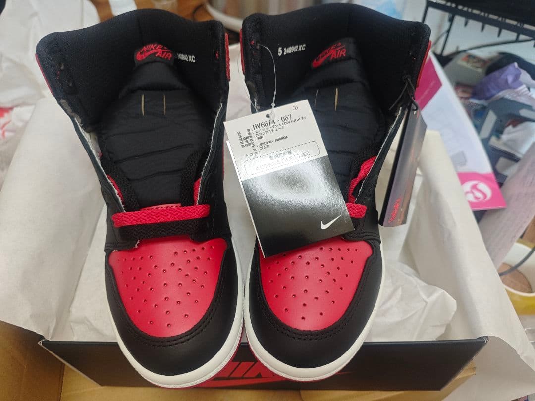 シューズ(女性用) AIR JORRDAN1 HIGH 86 black/red-white