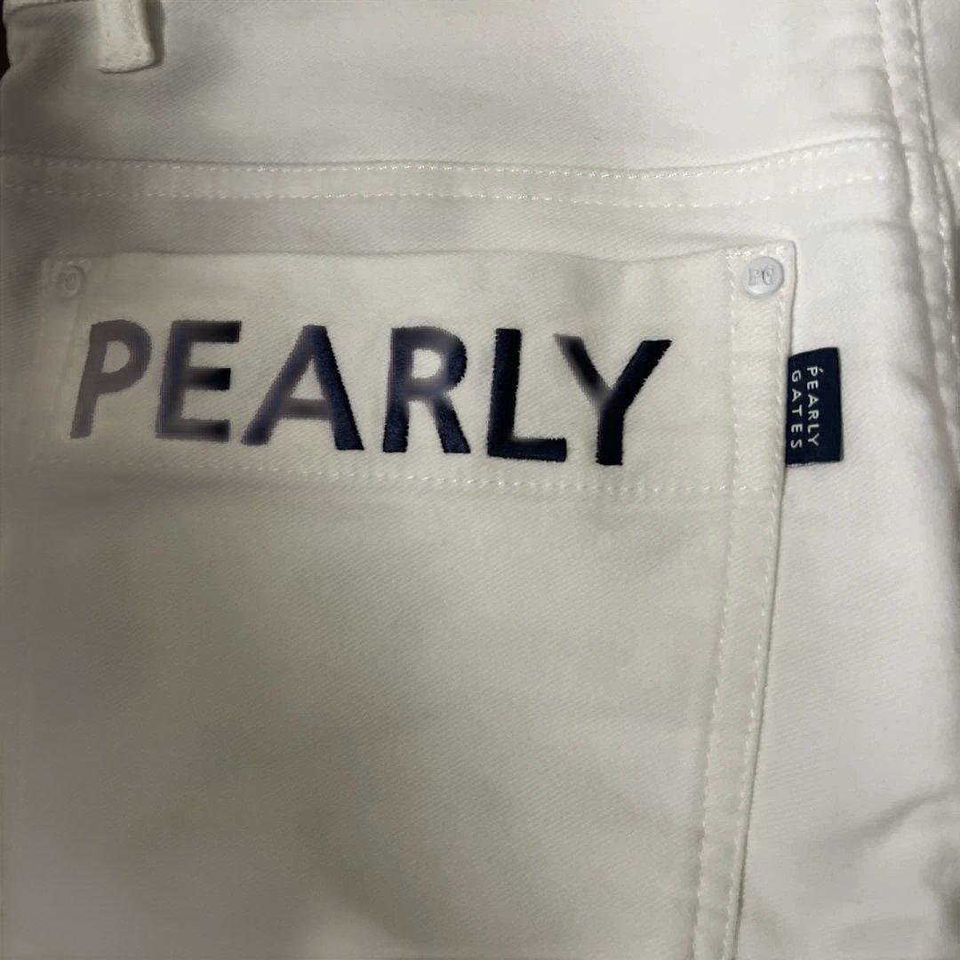 美品　PEARLYGATES ホワイト ゴルフパンツ 刺繍ロゴ付き　XL
