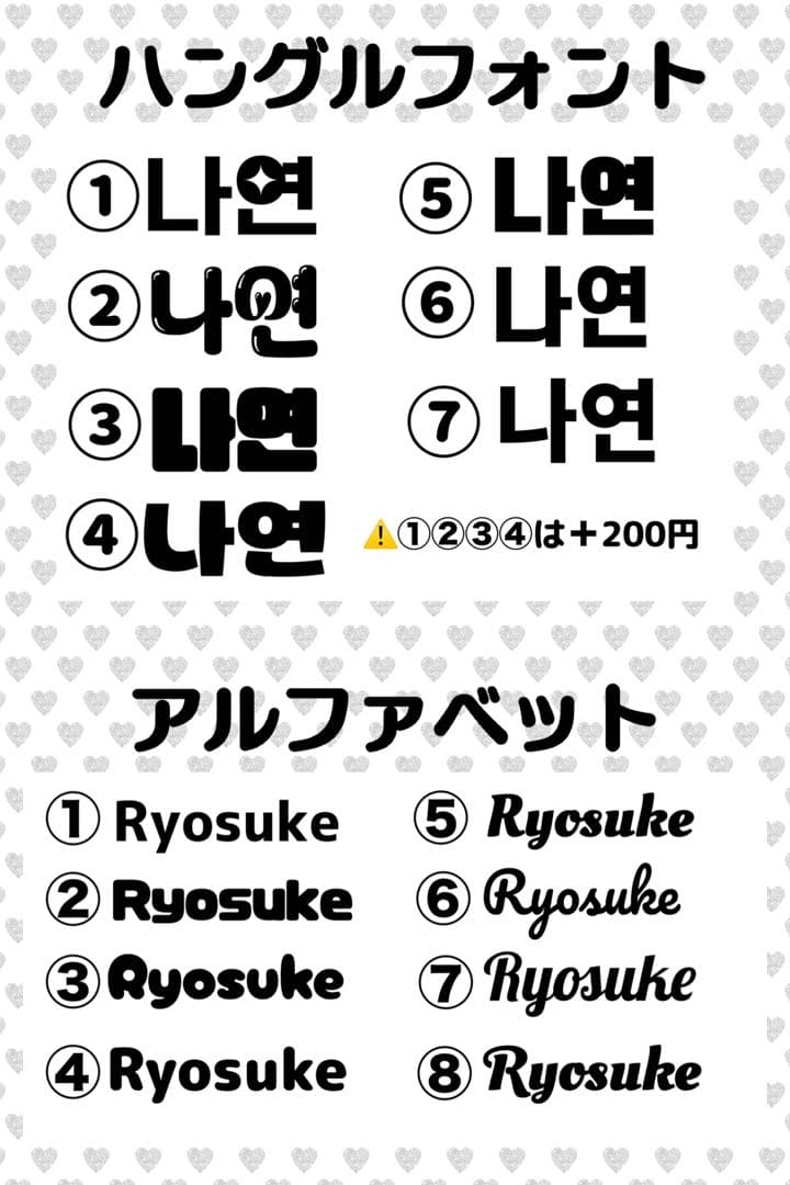 0206様　うちわ　文字　オーダー　パネル　ネームボード　ハングル　連結
