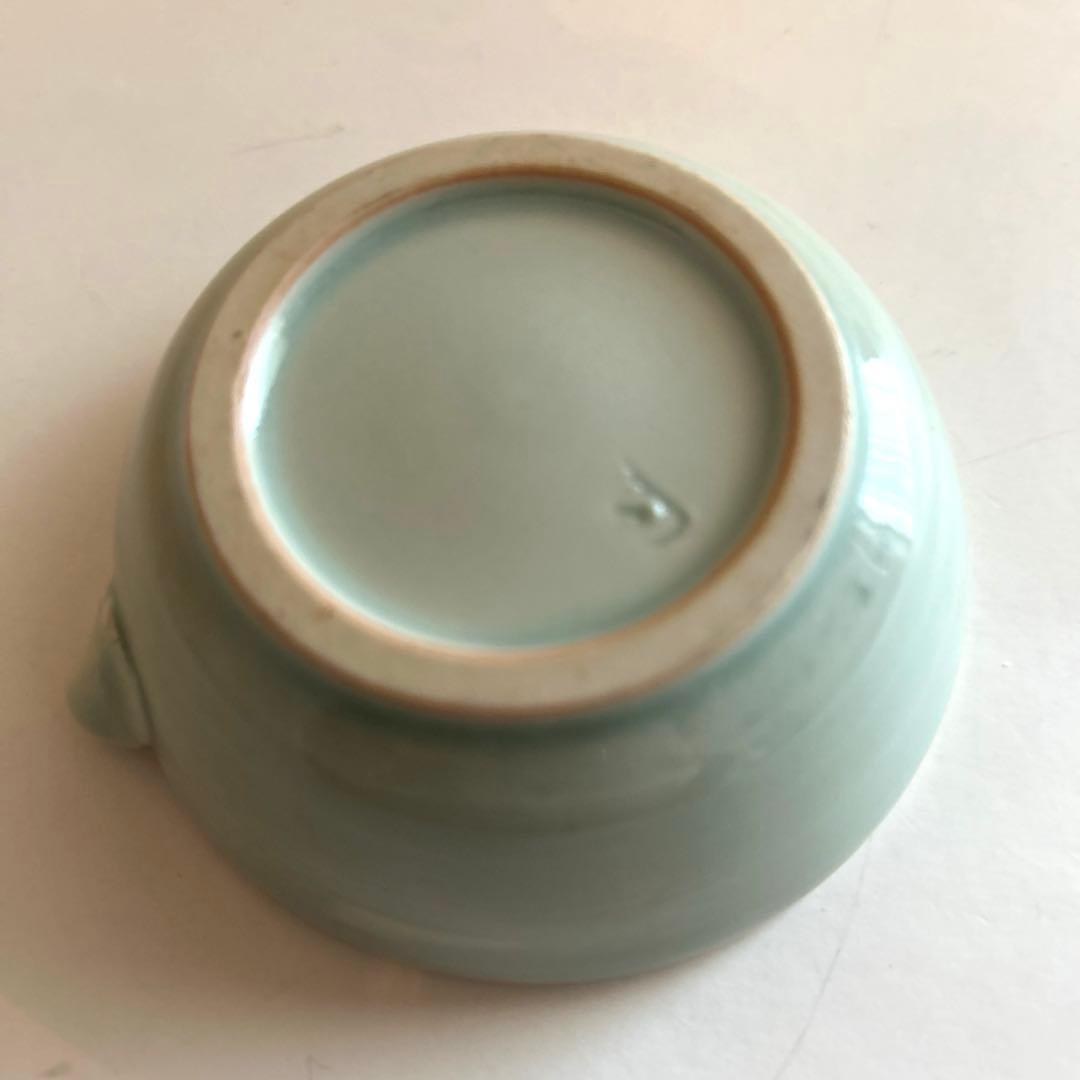 白磁青磁変形小皿　3客