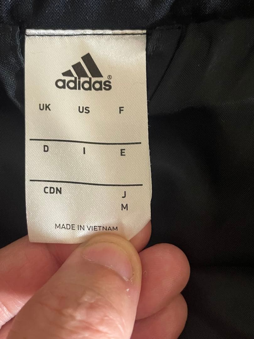 adidas フード付きブラックダウンコート　M 美品　ロング　アディダス