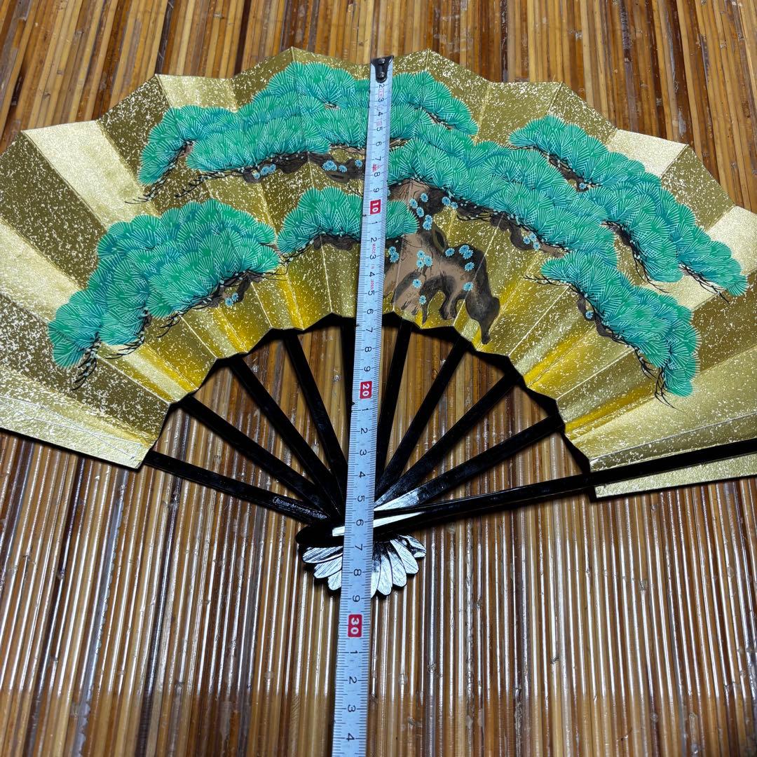舞扇子 金色 牡丹の花　3点