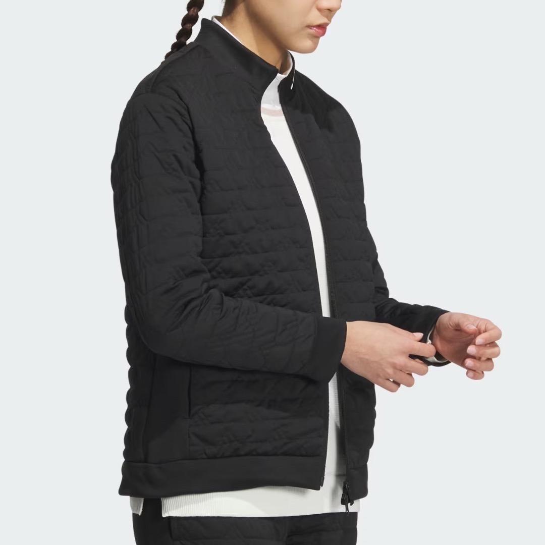 【S】秋冬 定価34,100円 アディダス ゴルフ 中綿 キルト セットアップ黒