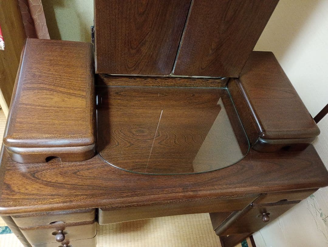 【中古品】木製ドレッサー・鏡台 　椅子同時購入必須
