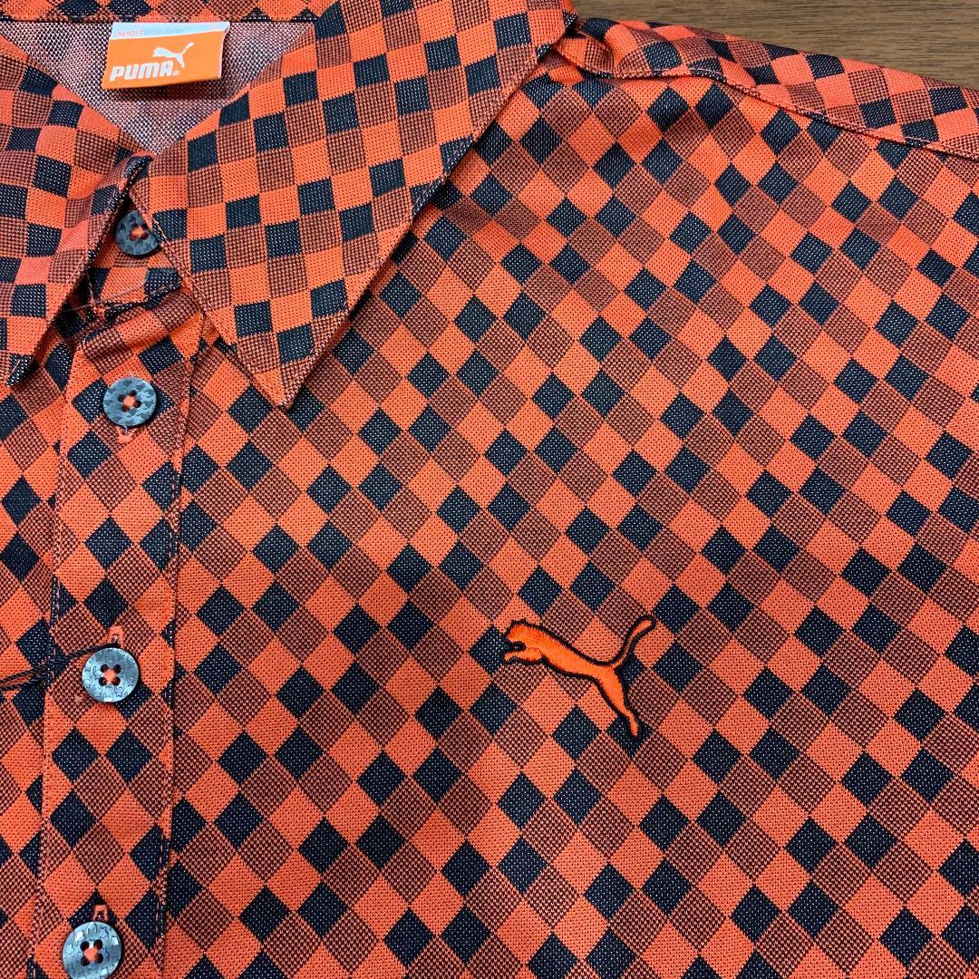 プーマ PUMA ポロシャツ ボタン ショートスリーブ 半袖 Mサイズ 赤