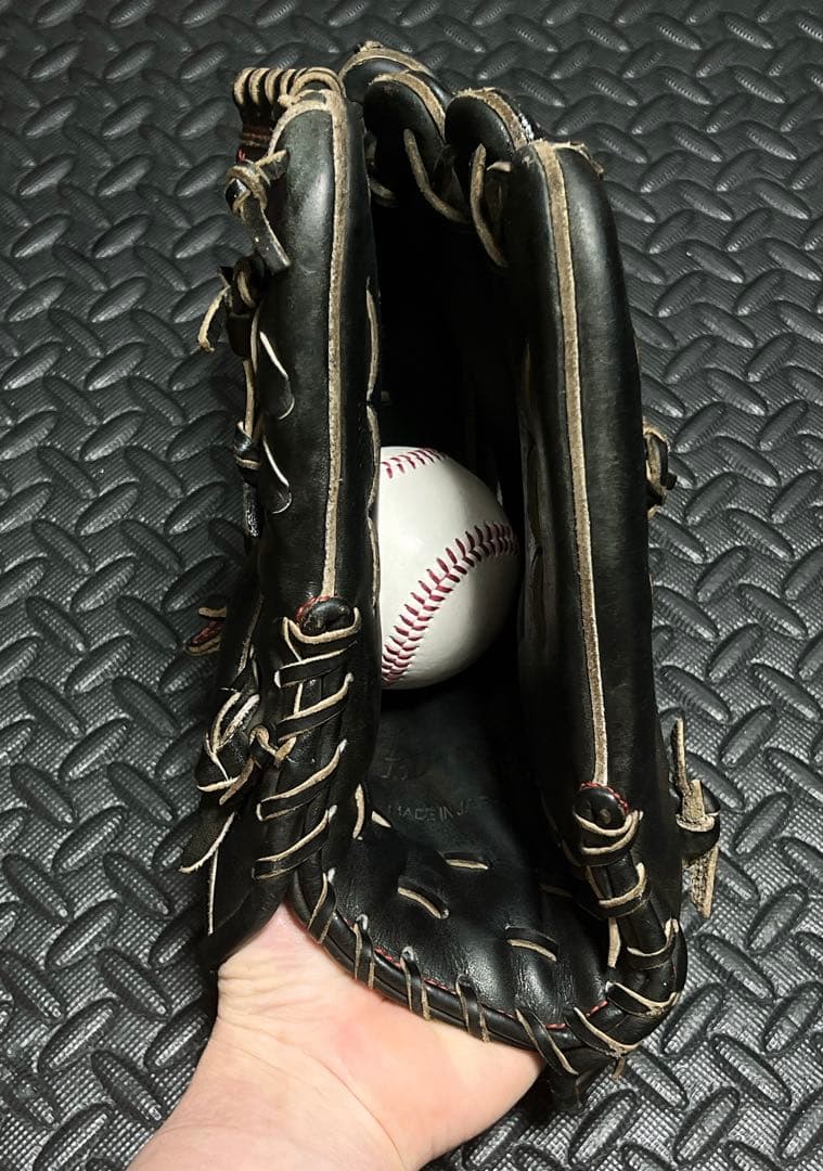 日本製 ハイゴールド 硬式 外野手用 グローブ 和牛ステアレザー 心極