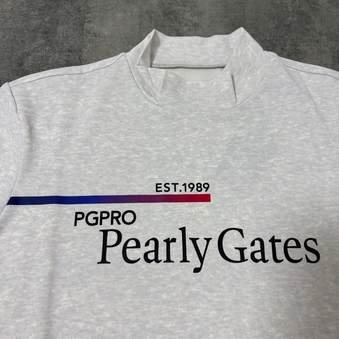 【新品】パーリーゲイツ　半袖モックネックシャツ　PGPRO ライトグレー　M