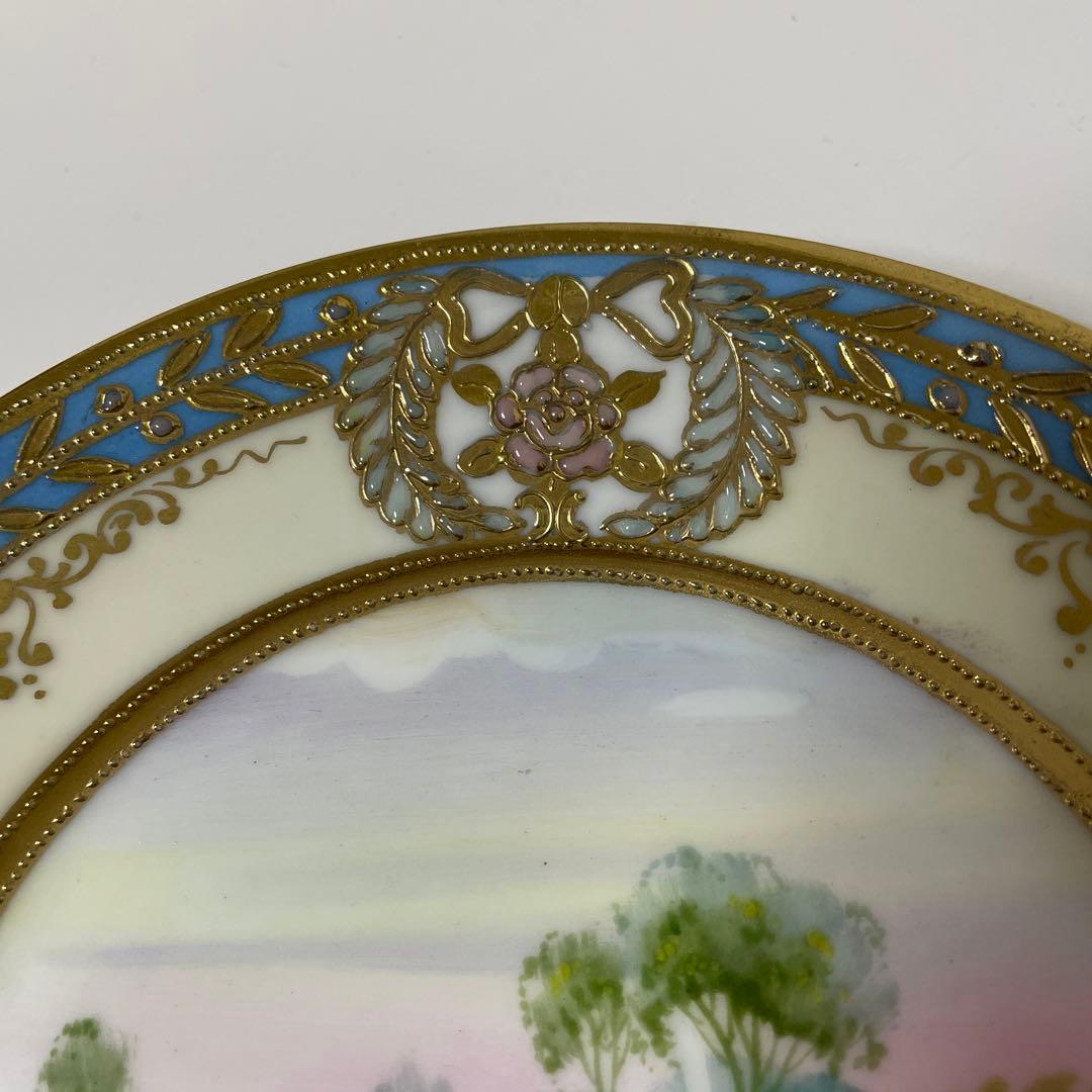 ・湖水の白鳥・1906年-1921年＊英国輸出・１５.８cm・オールドノリタケ・