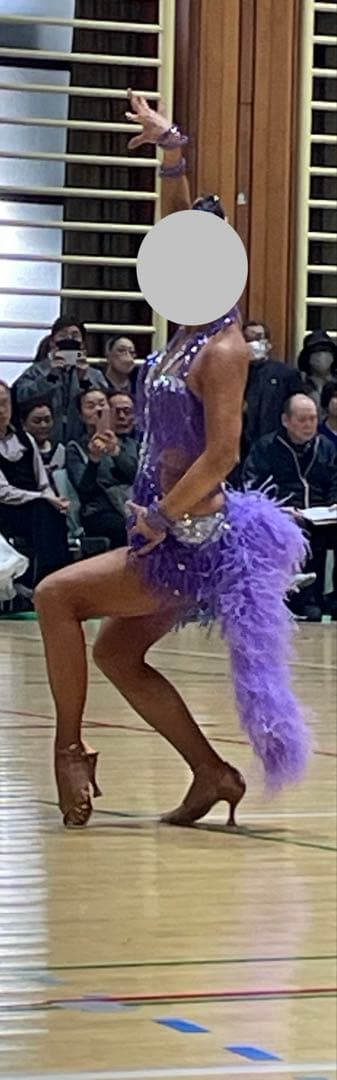 セール品‼️社交ダンス　ラテンドレス　パープル　シルバー