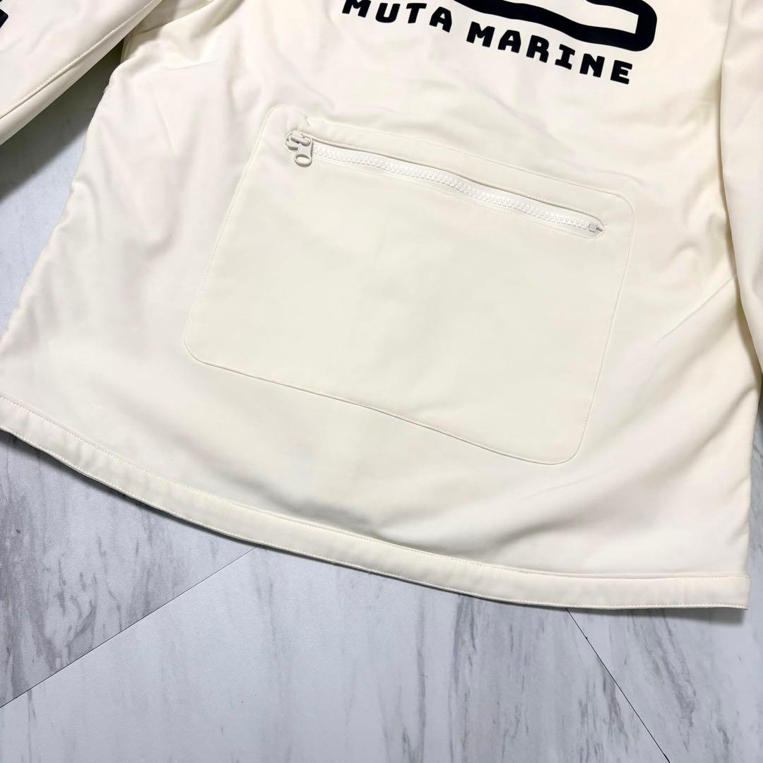 美品⭐️ムータマリン 3LAYER ボンディングパーカー デカロゴ 白 L相当