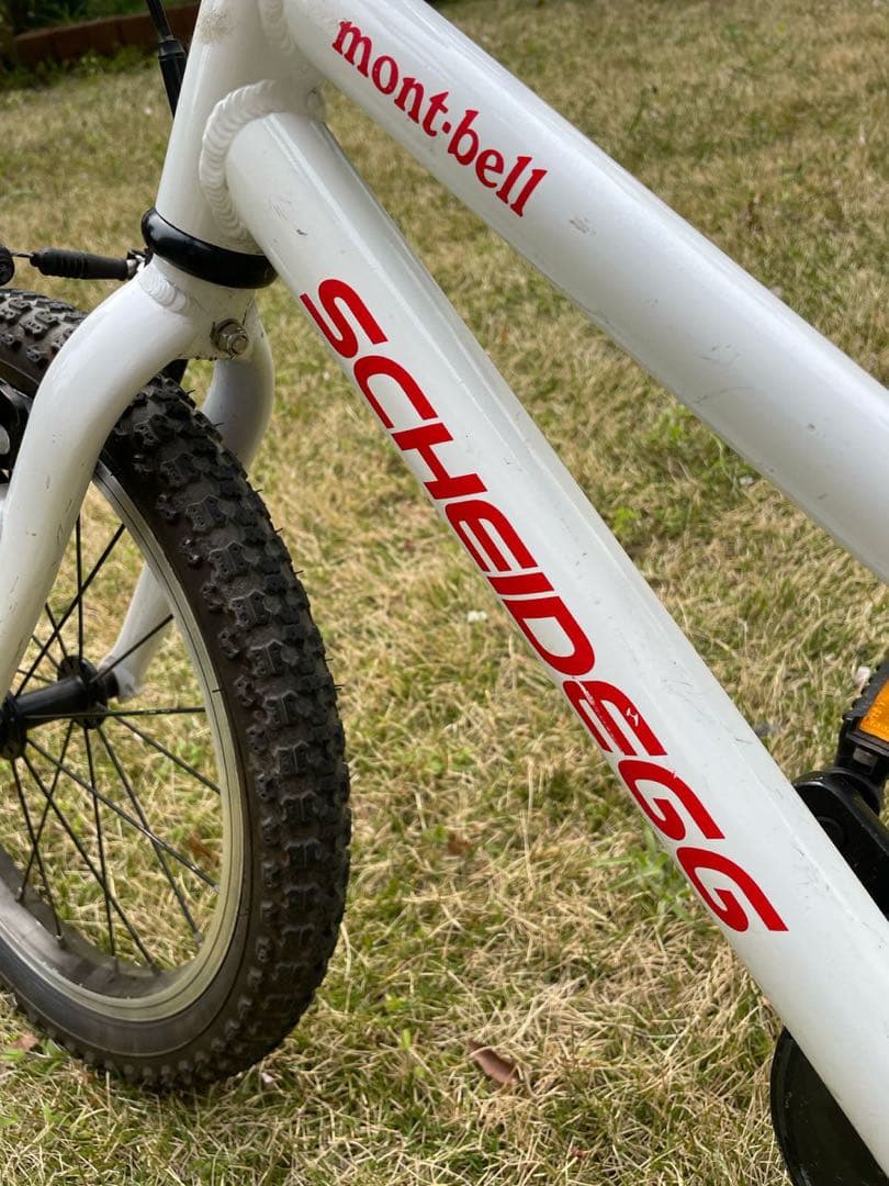 値下げ　シャイデック　モンベル　キッズ　自転車16インチ ホワイト　後輪泥よけ付