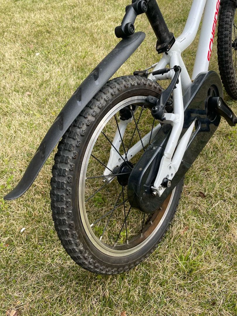 値下げ　シャイデック　モンベル　キッズ　自転車16インチ ホワイト　後輪泥よけ付