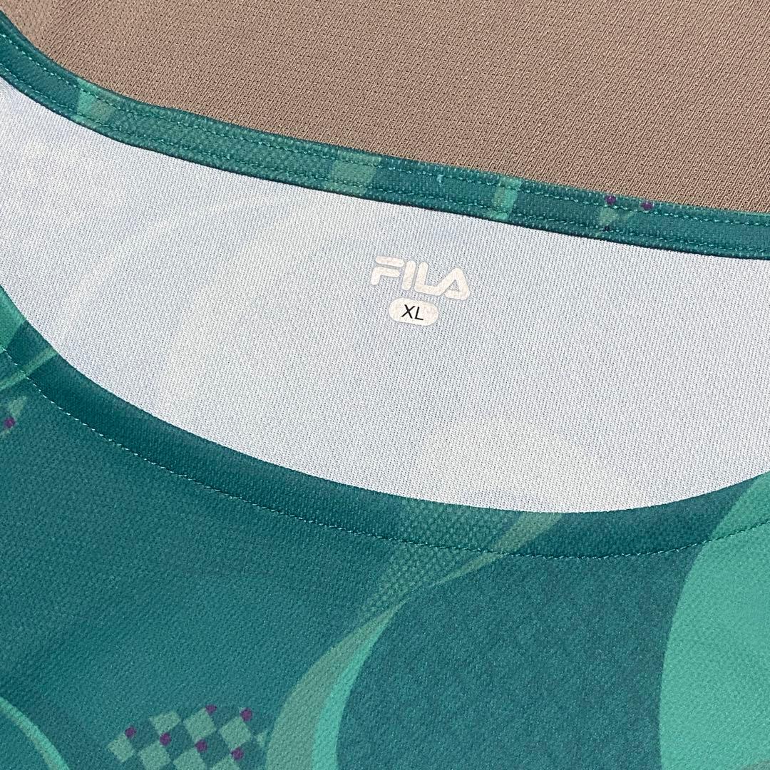 フィラFILA 総柄シャツ&フレアスコート上下セットアップ XL テニスウェア