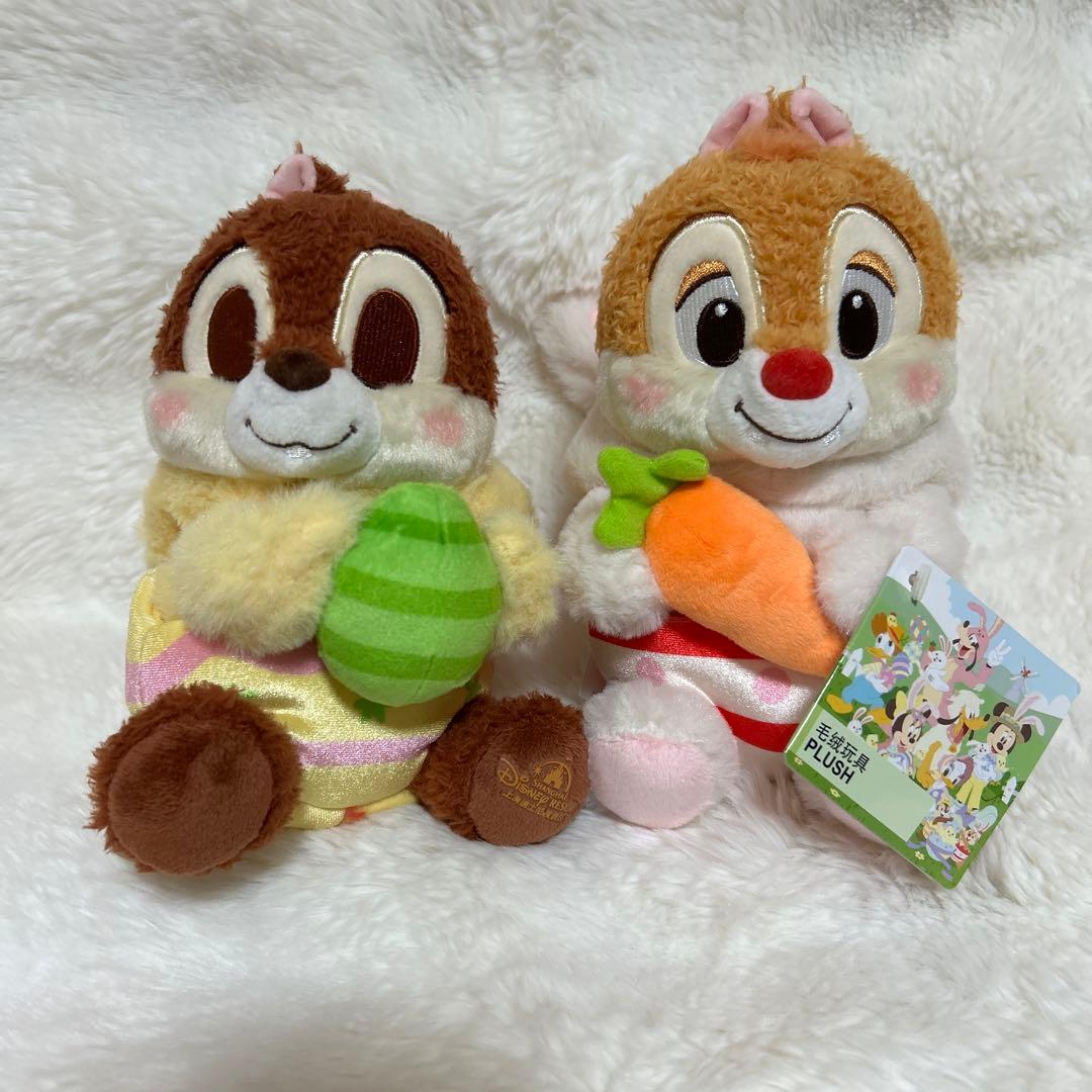 上海ディズニー　イースター　春日　春　チップとデール　ぬいぐるみ　マスコット
