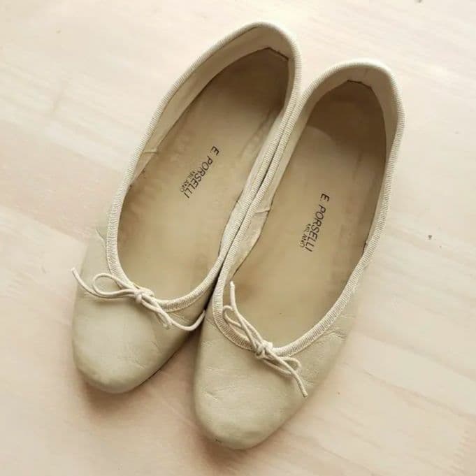 最終値下げ※E Porselli バレエシューズ　36 クリーム 美品♪